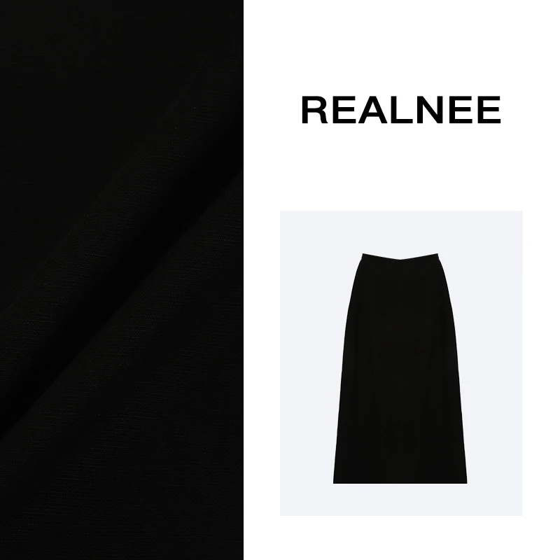 REALNEEI【静奢半裙】row天丝亚麻极简半裙线性松弛感老钱穿搭02044