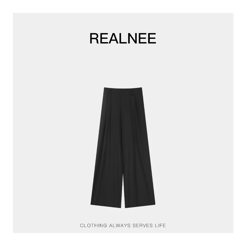 REALNEEI【gala裤】极简眻毛休闲裤立体剪裁复古老钱腔调穿搭06009