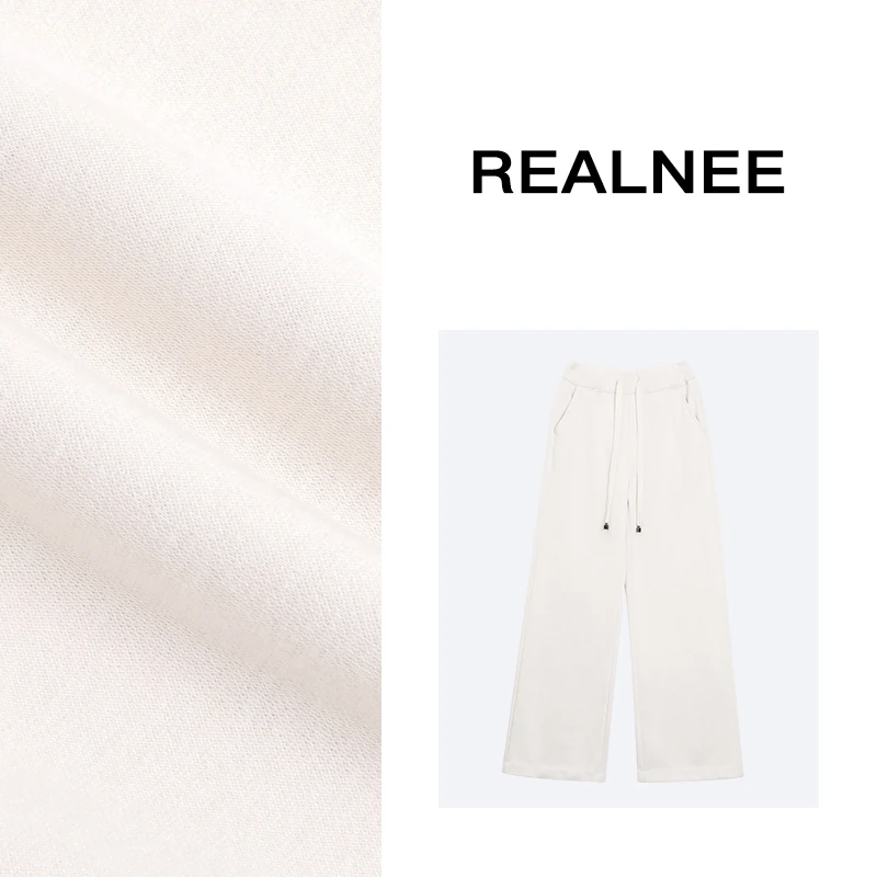 【REALNEE】LP家稀有眻绒糯米裤垂坠感保暖极简纯色XY825