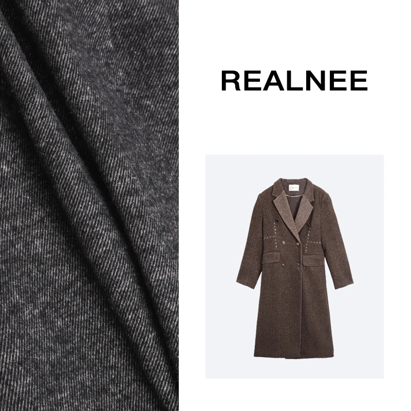 【REALNEE】稀有羊毛高定立体剪裁大衣英伦风高阶穿搭81346