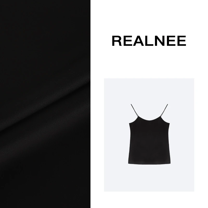 REALNEE【醋酸吊带】醋酸极简吊带透气凉爽光泽感舒适主义穿搭03943