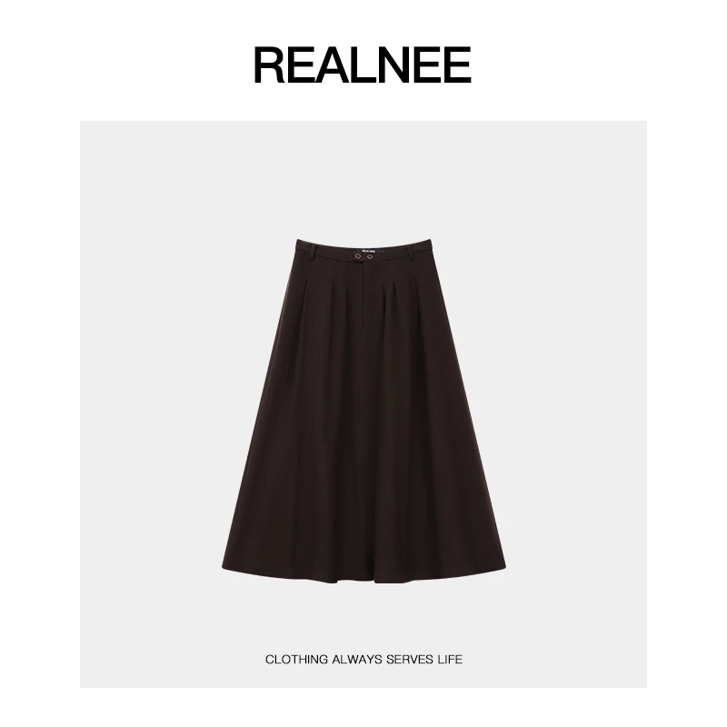 REALNEEI【雅丹风】眻毛松弛随性风穿搭遮胯显瘦中长款半身裙10116