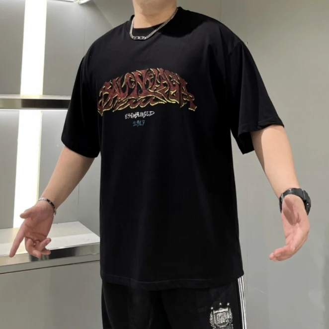 【胖友大码300斤】高品质加肥印花简潮短袖百搭夏季半袖宽松