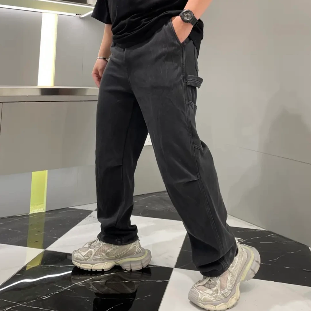 新款69511大码阔腿直筒伐木裤夏季裤子男裤休闲裤宽松长裤薄款