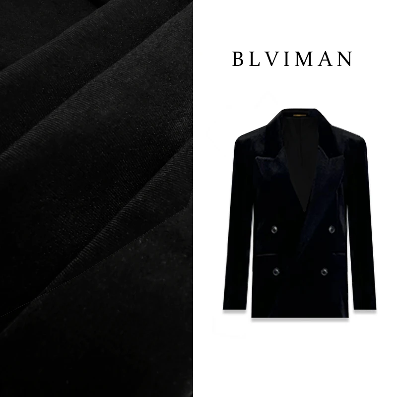 2025 新奢风气质女神显瘦黑色丝绒新款西服外套X9005
