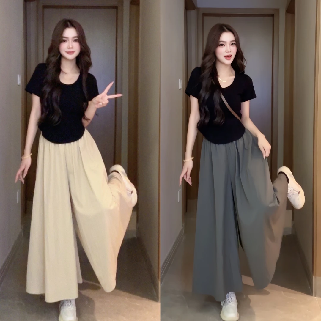 【山本裙裤】慵懒风女春夏新款高腰显瘦裤子宽松a字长裙阔腿裙裤