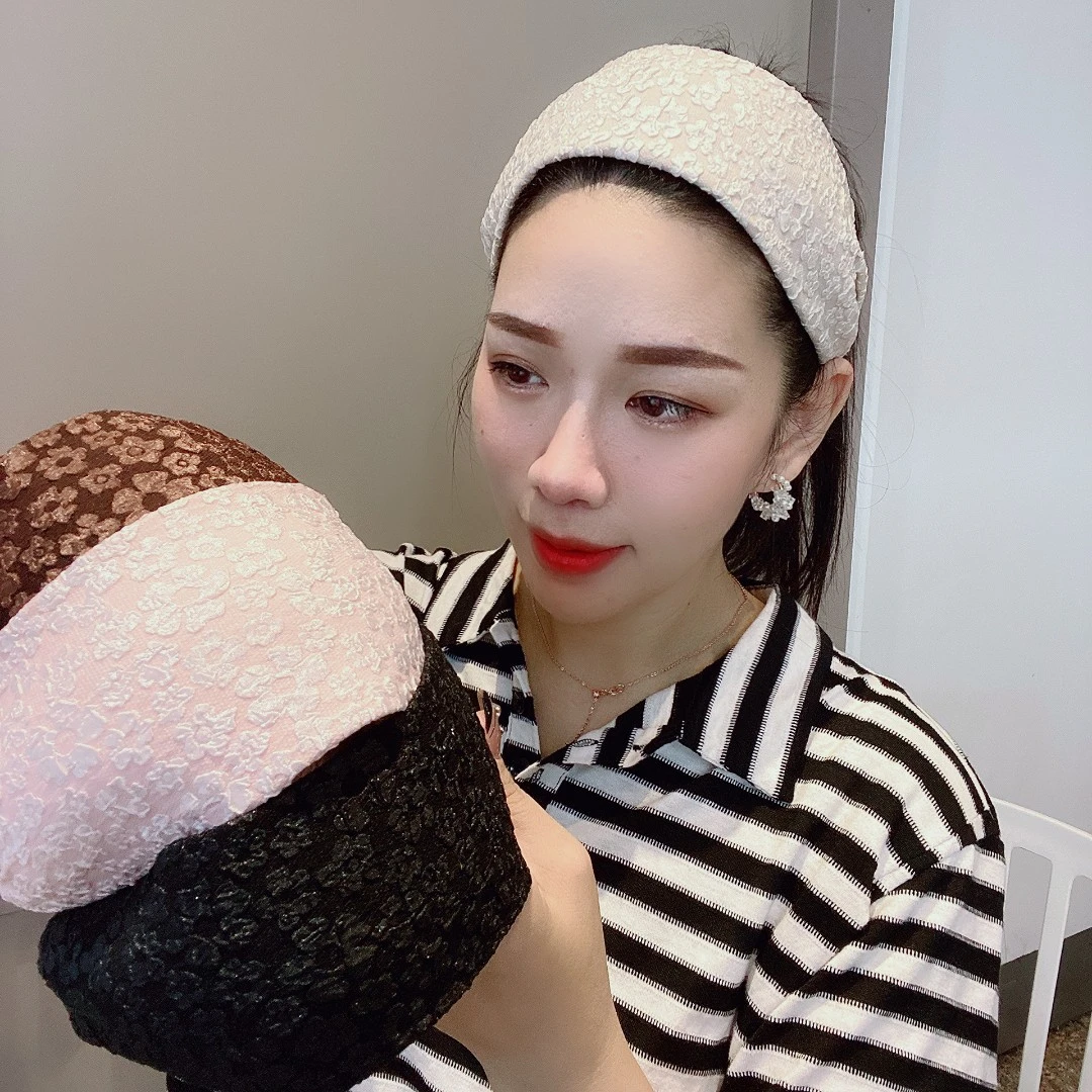 布艺发饰 宽边发箍发饰 时尚布艺超宽带齿防滑发箍复古百搭网红