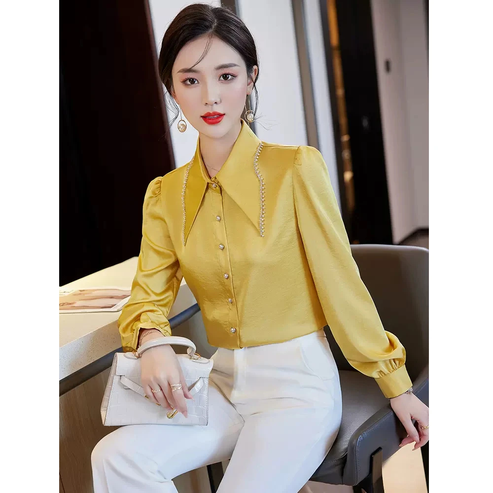 高级感衬衫女轻奢气质秋季新款设计感时髦独特别致小众雪纺衫衬衣
