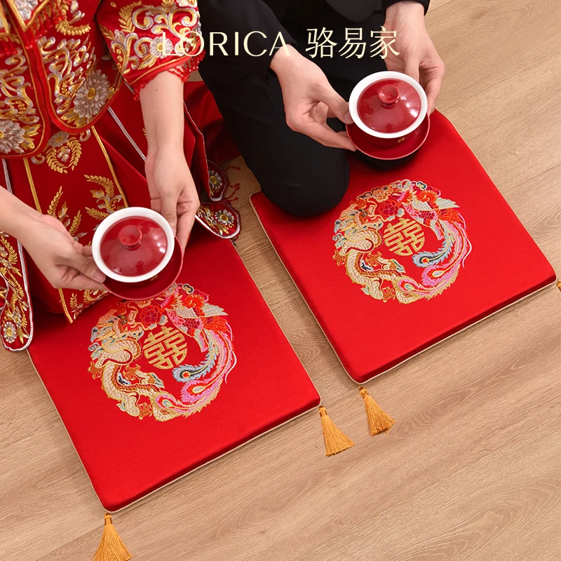骆易家「结婚跪垫」敬茶磕头垫子婚礼坐福垫拜堂婚庆用品龙凤喜事