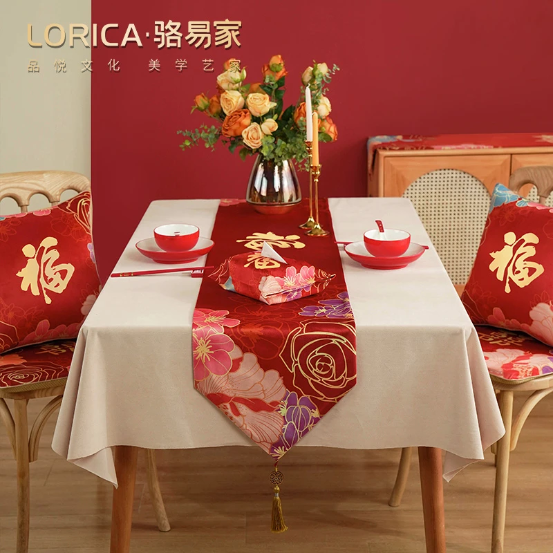 骆易家「新年餐厅装饰」过年家里布置用品2025新款春节乔迁繁花似锦