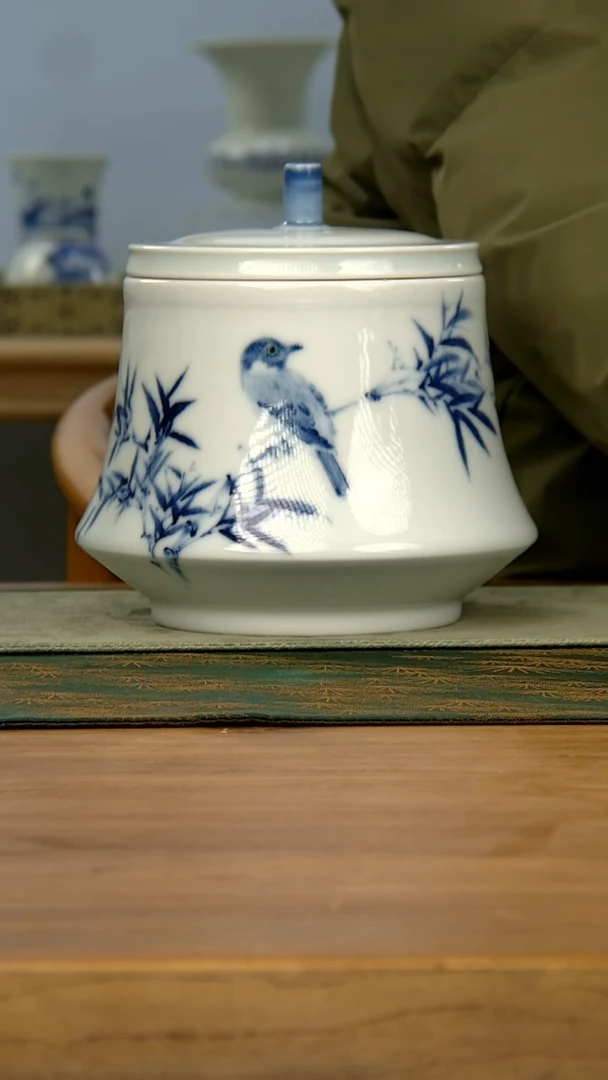 【闪购商品】瓷花鸟茶叶罐