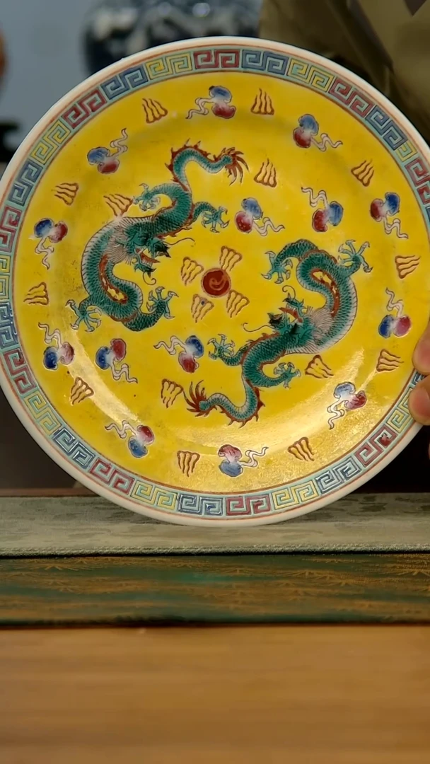 【闪购商品】瓷双龙纹壶承18cm