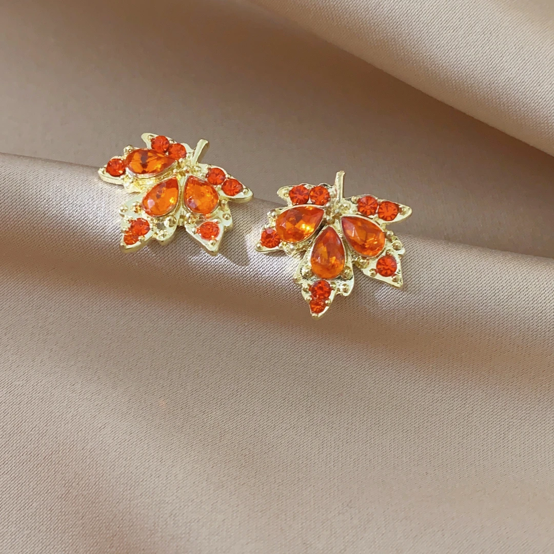 合金耳饰 c-833时尚百搭手工耳环设计彩色红色喜庆小众可爱