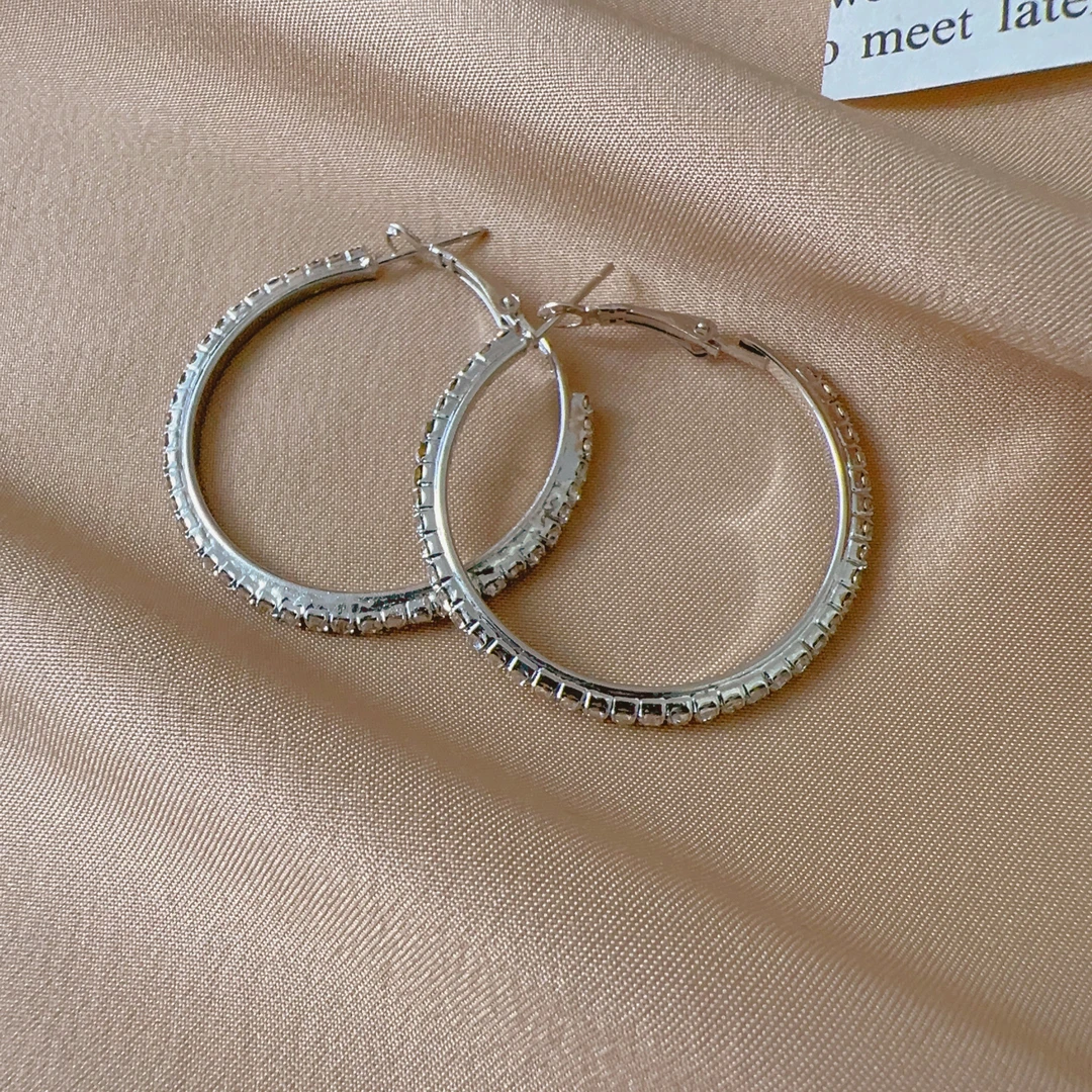 合金耳饰 c-1753银色欧美风气质夸张圈圈耳环个性耳圈