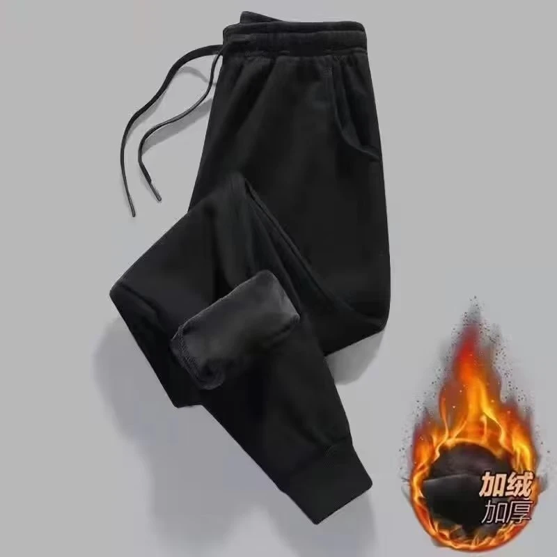冬季束脚休闲卫裤加绒百搭运动裤大码棉裤男式棉裤男士加绒运动裤