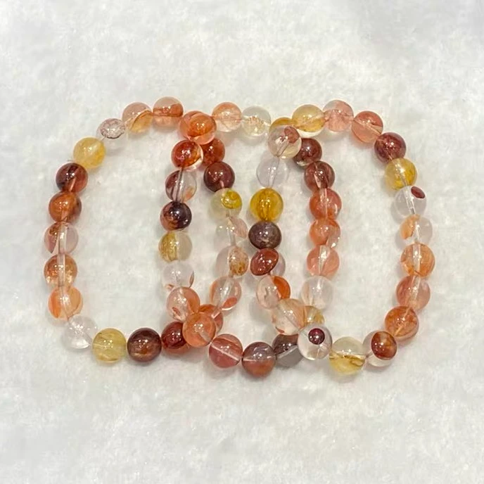 【彩胶花】天然彩胶花手链女款单圈小清新时尚简约水晶手串礼物百搭