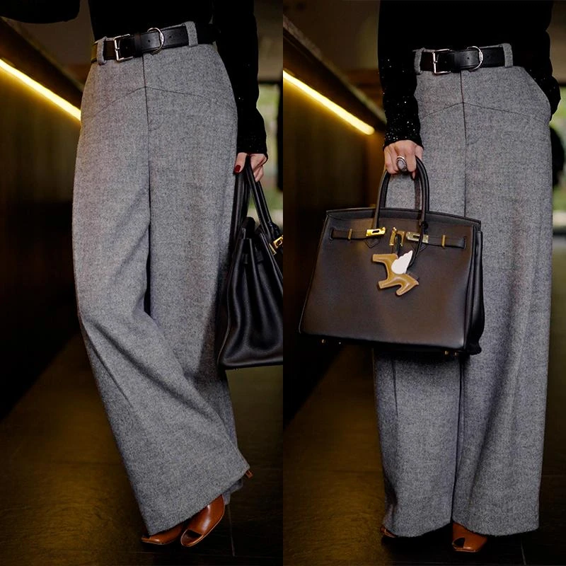 keke、设计款【编织纹】秋冬新款时尚百搭气质设计师休闲正装裤