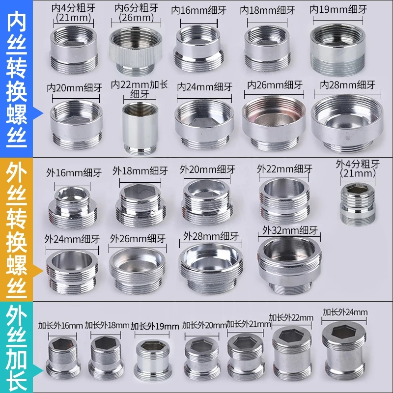 起泡器龙头变径接口转接头16/18/24/26/28内外丝20粗细牙转换22MM