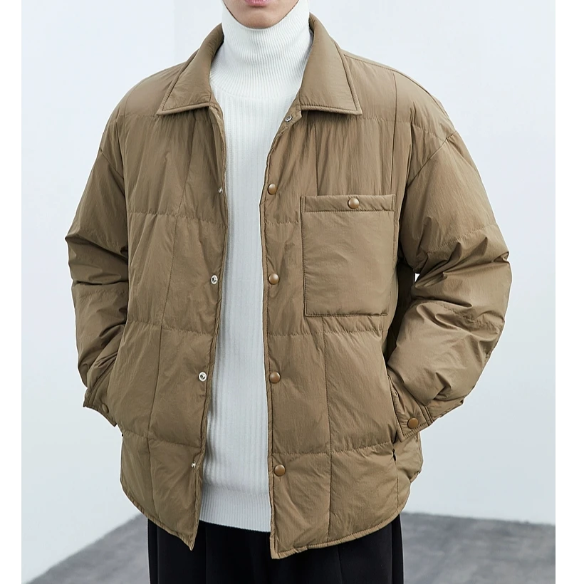 丰硕家  男士衬衫型轻薄羽绒服冬季新款保暖夹克外套