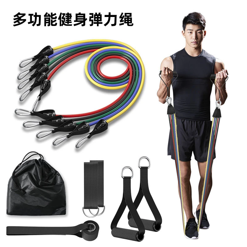 彩色多功能拉力绳男女弹力带拉力器胸肌训练健身黑色锻炼高弹