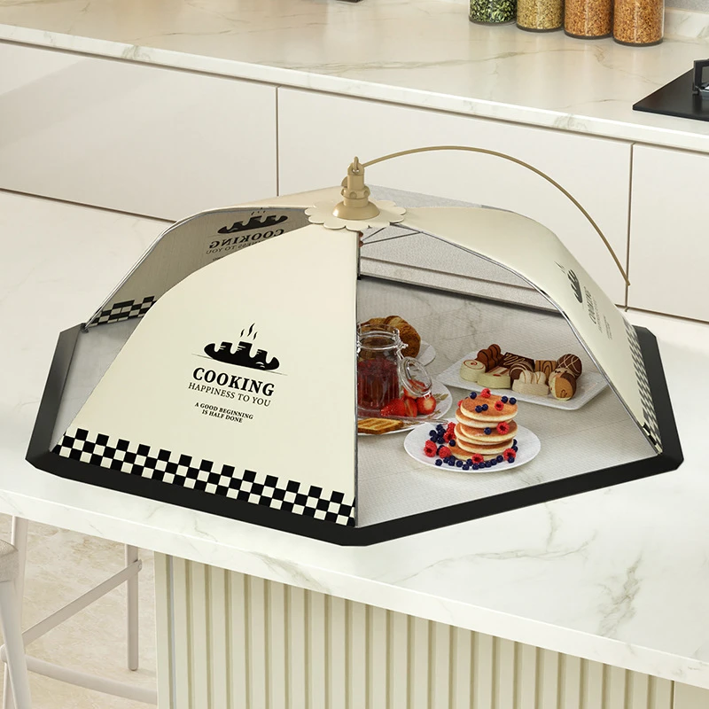 夏季新款透气饭菜罩餐桌盖菜折叠剩菜食物罩家用防苍蝇防尘遮菜伞