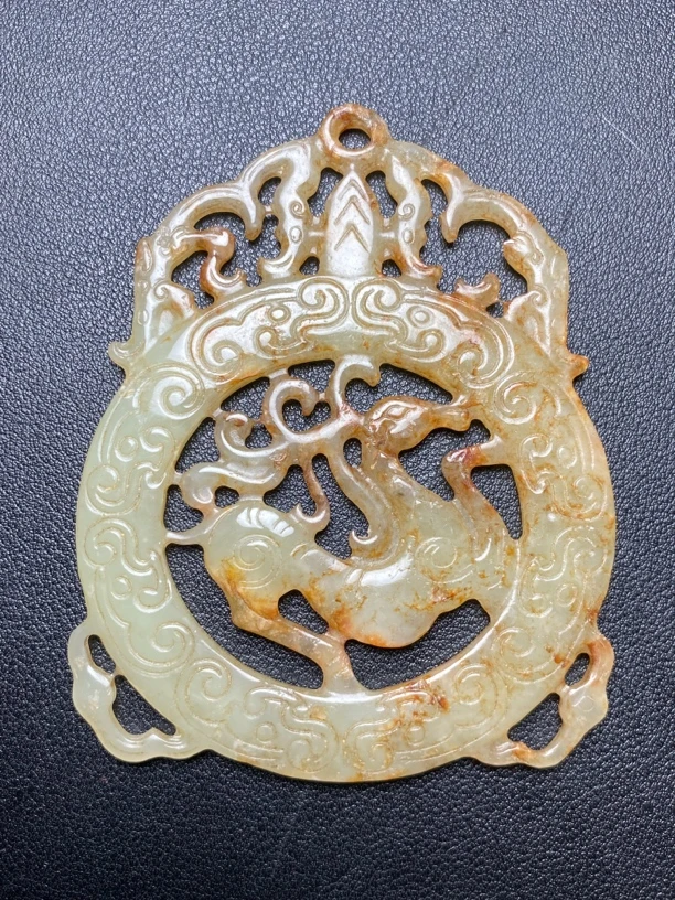 清仓和田玉龙凤佩挂件吊坠战汉玉器手工精雕时尚复古男女玉佩老玉