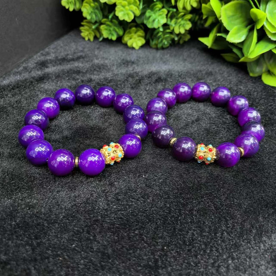 S7360【福嘟嘟】深海紫灵芝玛瑙紫手串-送礼佳品-多样性只发一件