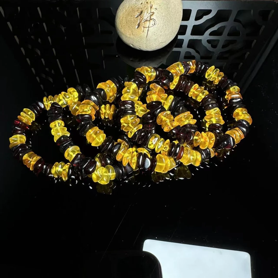 M2470-琥珀血蜜金翳珀珠手串-多样性发货只发一件