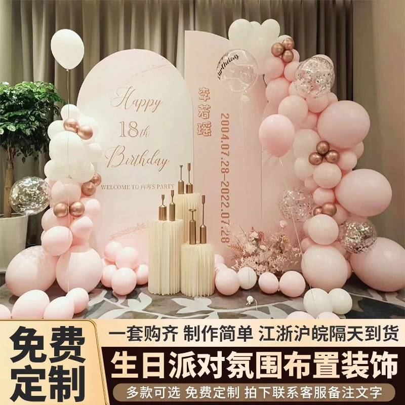 网红女孩男十八18岁生日装饰场景布置升学宴成人礼气球KT板背景墙