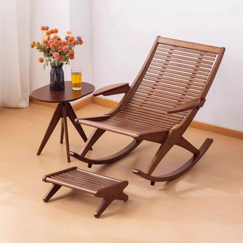躺椅午休折叠家用舒适坐躺睡两用椅阳台家用休闲楠竹子摇摇椅大人