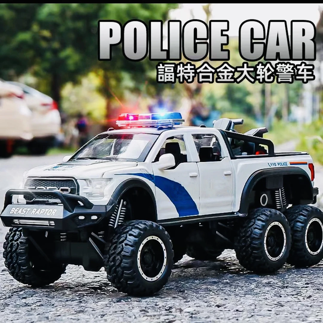 1：24福特猛禽合金汽车模型玩具警车玩具车声光音效全门可开