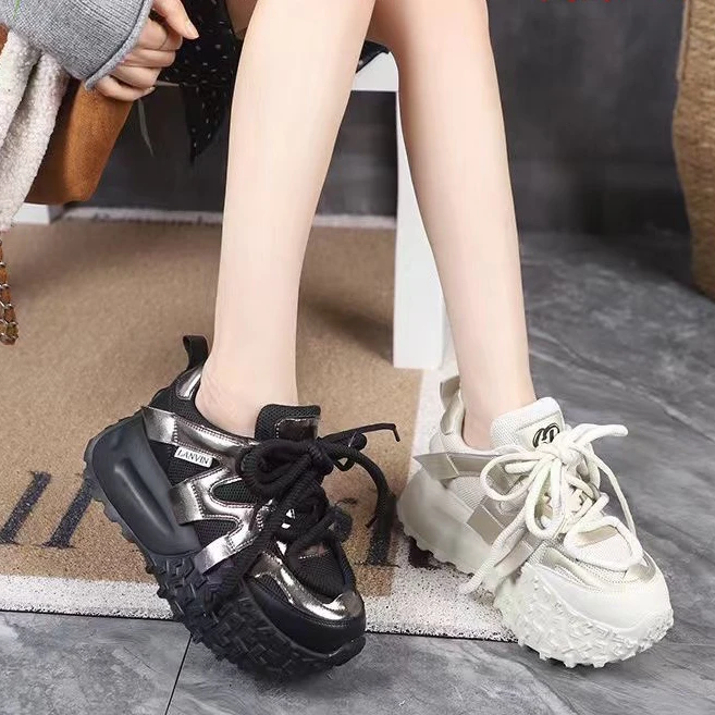 2715044开ins秋季女鞋加绒厚底增高鞋旅游休闲鞋网红百搭可以春季