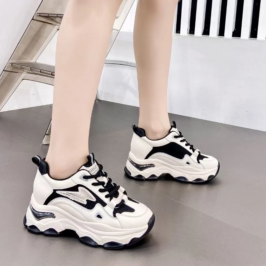 2575037开女鞋时尚休闲秋季网面厚底春季拼色网红（建议拍大一码）