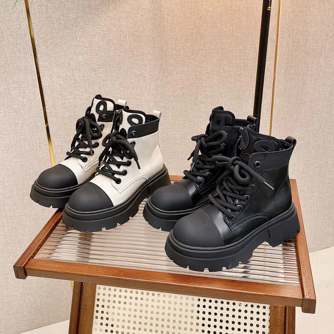 28546816开女鞋短靴马丁靴时尚休闲百搭潮流厚底秋冬高帮系带