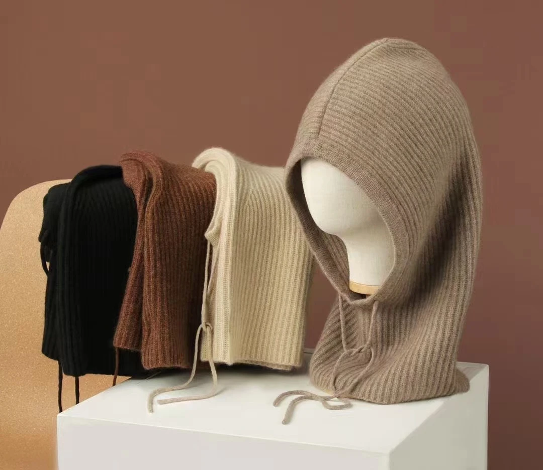 Purecashmere意大利羊绒帽子女围巾脖套一体秋冬季保暖百搭护耳