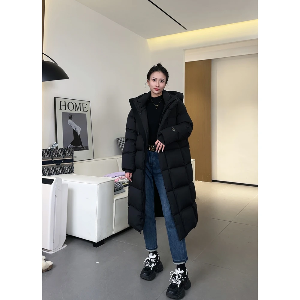 【LiLi定制】2023新款情侣装加厚90白鹅绒羽绒服中长款女23S11905