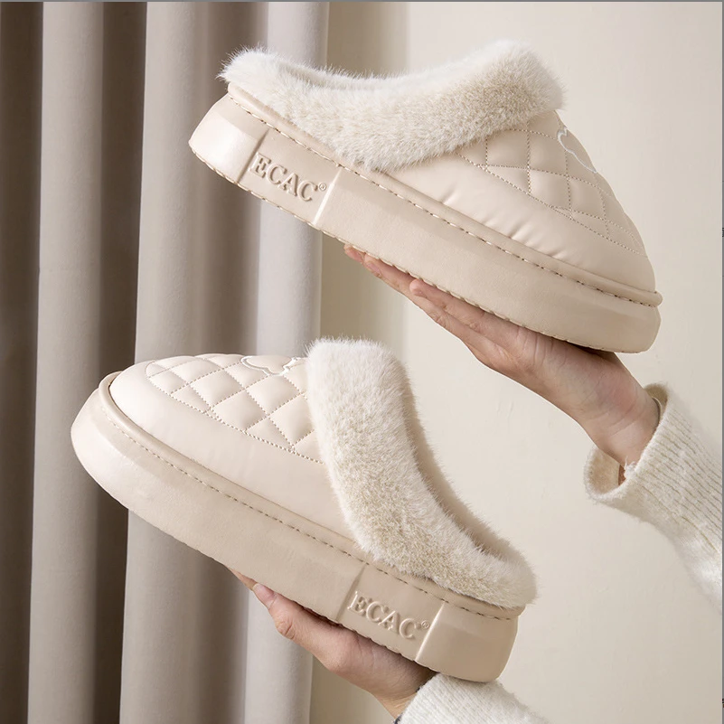 女士棉拖鞋女款冬季室内家居家用防滑保暖2024新款情侣毛绒拖鞋女