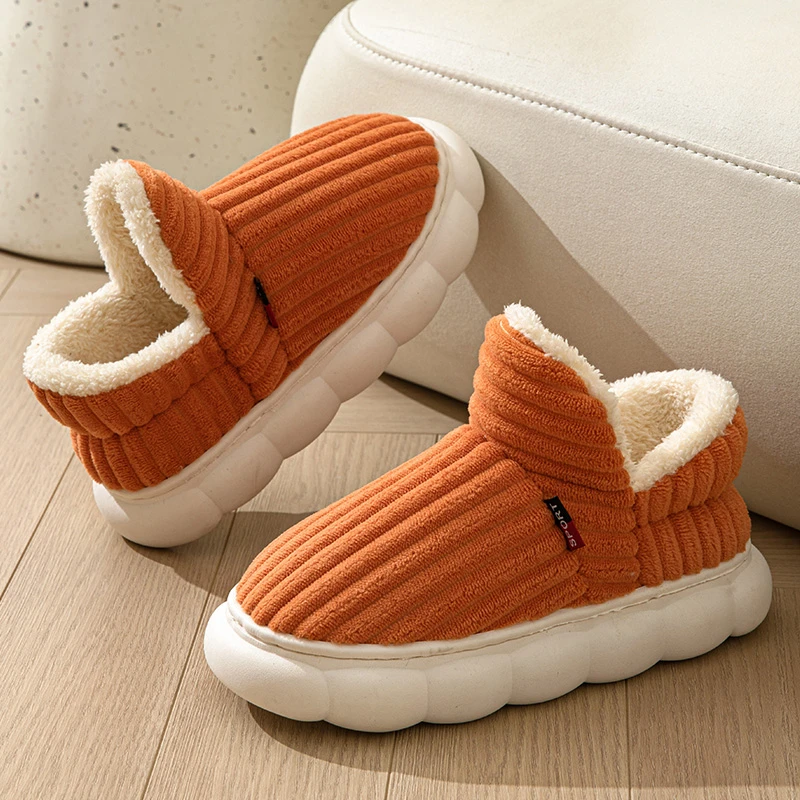 包跟棉拖鞋秋冬季女包跟加厚软底室内居家保暖月子鞋全包毛绒男款