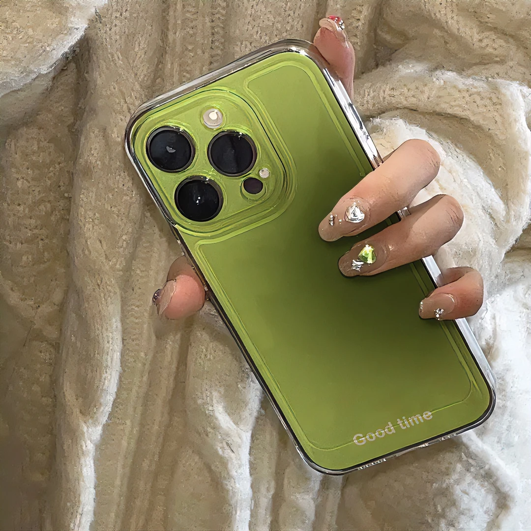 简约ins绿色晕染英文iPhone14promax手机壳苹果13/12女xr软xs套11