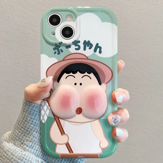 夏日草帽阿呆苹果14promax手机壳iPhone13防摔12全包11软xr捏捏套