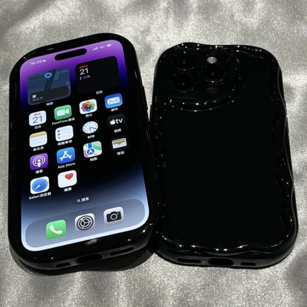 小众ins高级黑色iPhone14promax手机壳苹果13防摔12软xr套11简约x