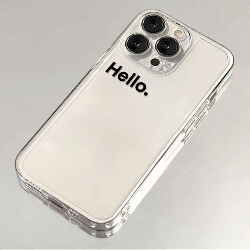 ins透明hello太空壳苹果14promax透明iphone13手机壳15全包12软11