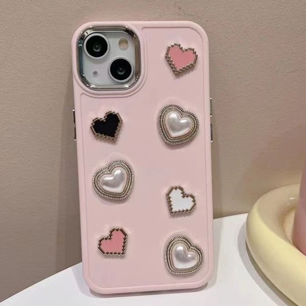 ins小香风立体爱心iPhone15promax手机壳14苹果13pro套12女11软xr