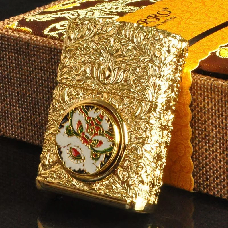 佐罗ZORRO打火机吉祥如意幸运重盔甲旋转醒狮油机