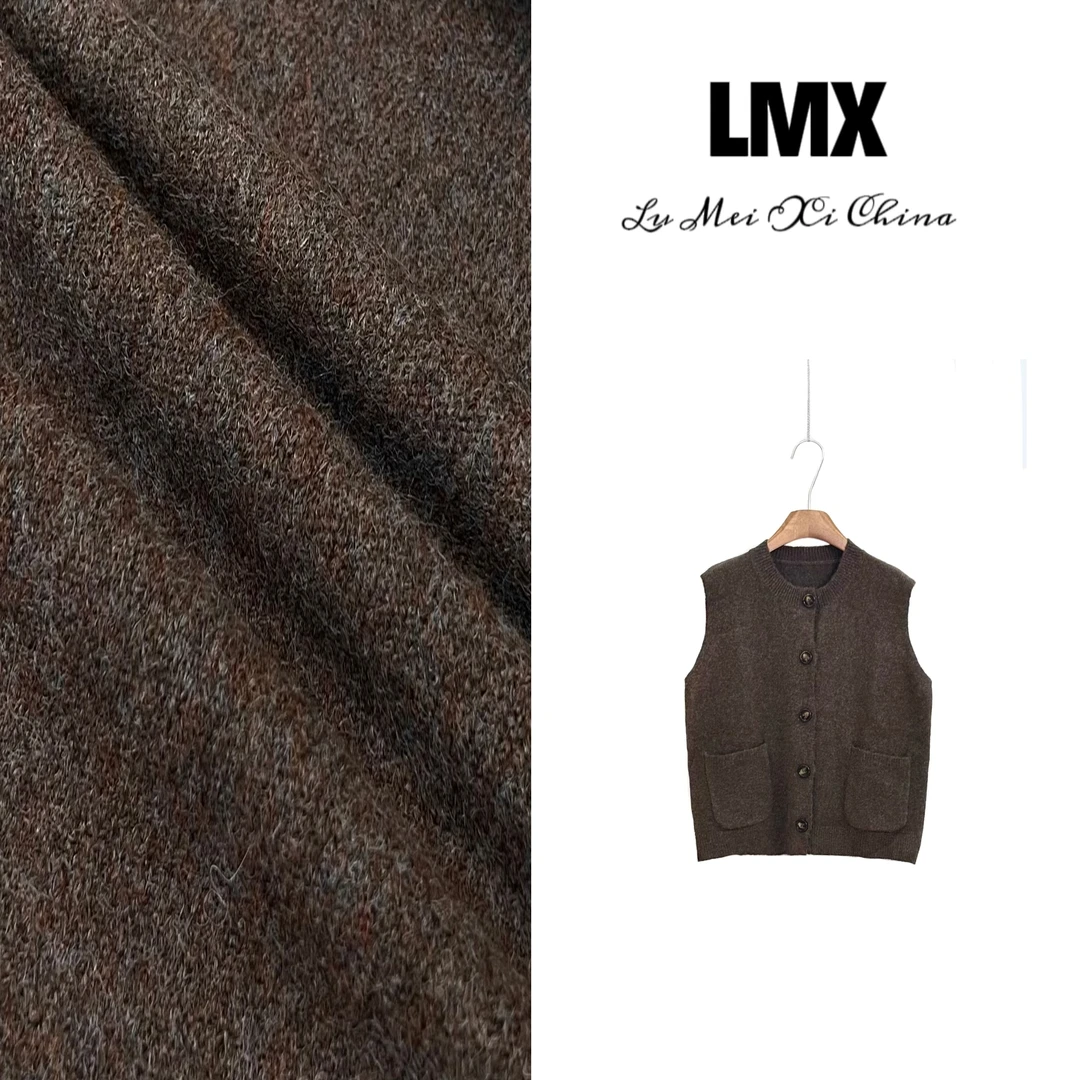 LMXPPJ【羊毛针织马甲】秋冬新款宽松显瘦百搭针织背心NK88109