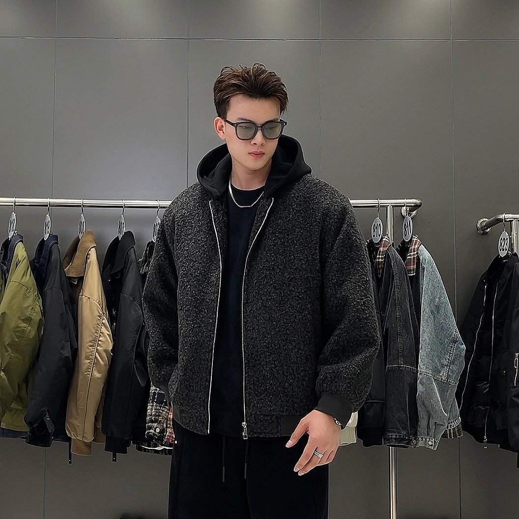 【衣工男】轻奢妮子 连帽慵懒简约夹克棉服外套 情侣可拆卸帽 99121