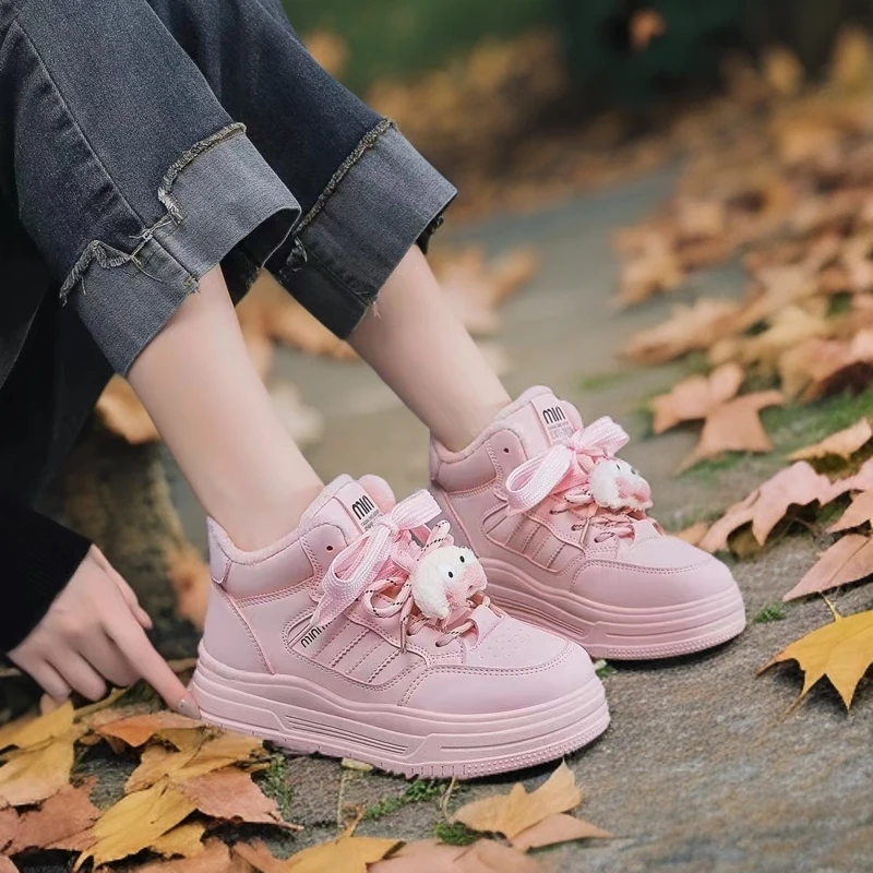 2024冬季新款加绒加厚板鞋休闲运动鞋马丁靴女鞋（下单需备注编号）