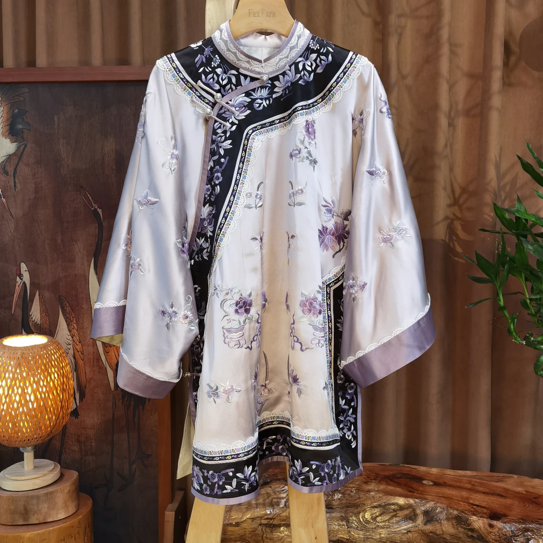 富美国风满绣香云纱太太服F5553