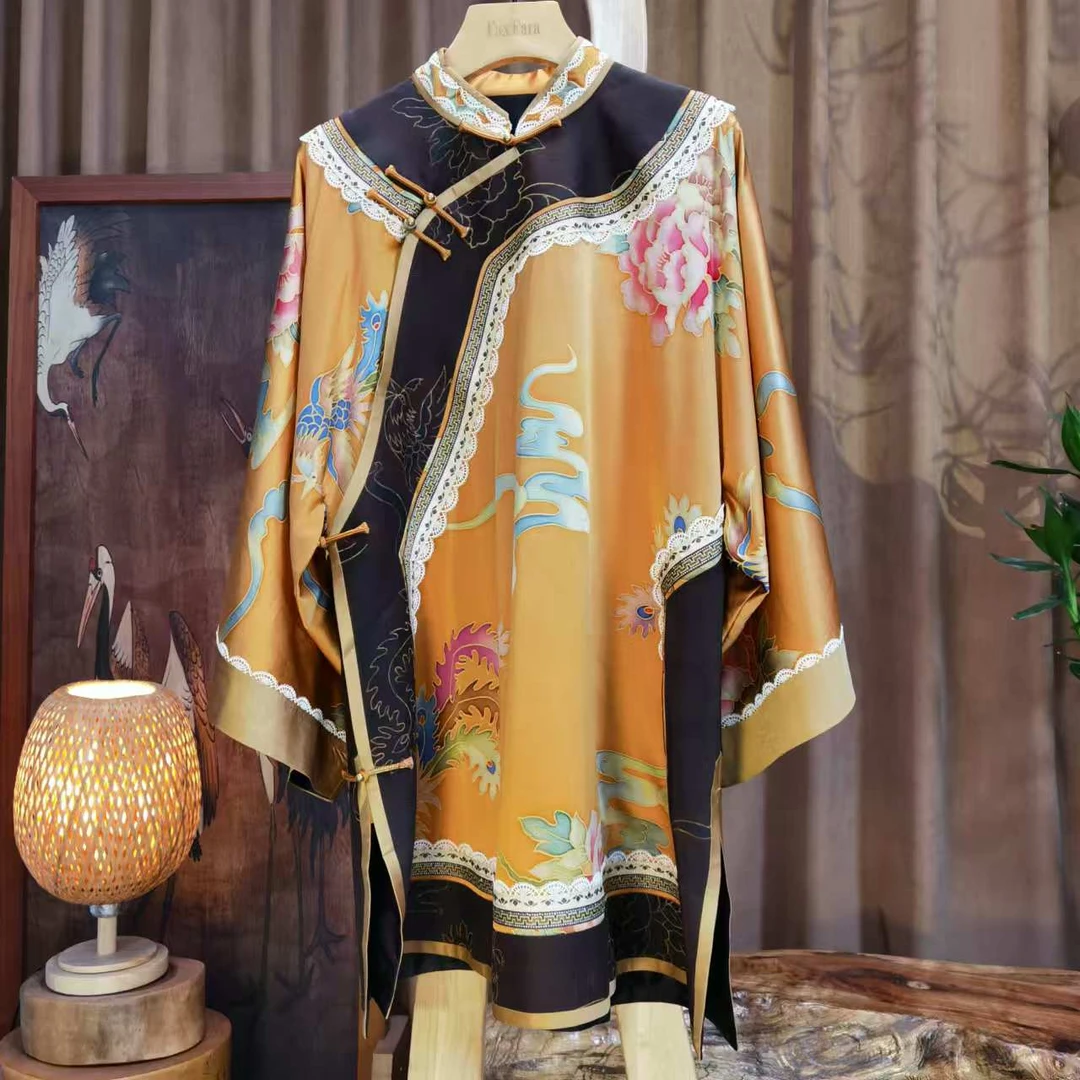 富美国风香云纱重锻太太服F1121