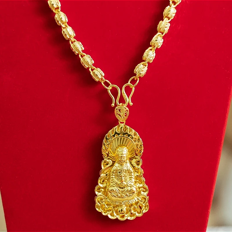 合金项链 观音瓜珠项链 飞龙灯笼项链 金色素款 精美坠链 GZ016